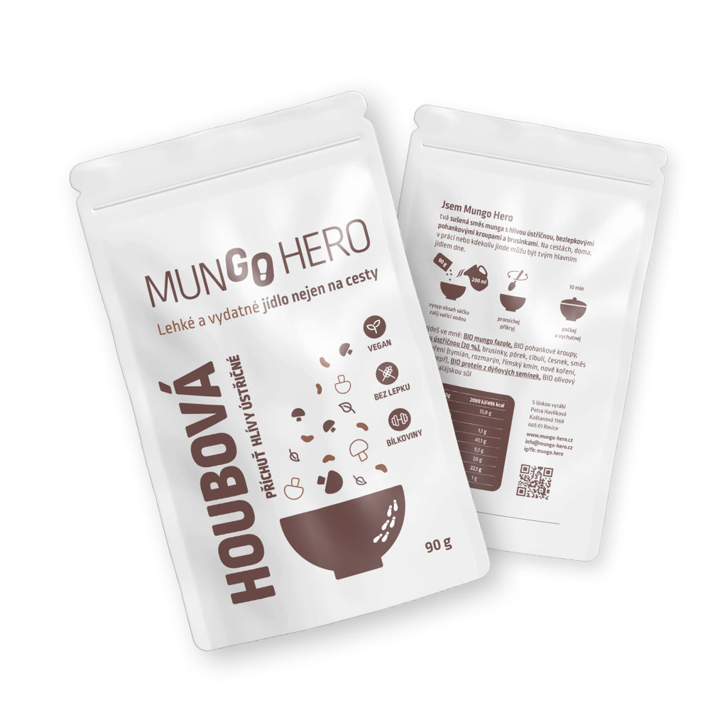 Houbová - mungo s hlívou, pohankovými kroupami a brusinkami