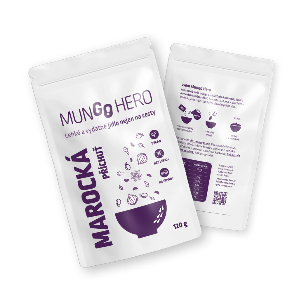 Marocká - mungo s kukuřičným kuskusem, švestkami a pomeranči